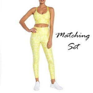 NWT Wildfox lemon print sports bra & leggings set